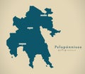 Modern Map - Peloponnisos Greece GR