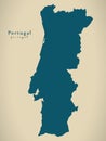 Modern Map - Portugal PT country silhouette