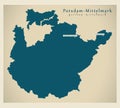 Modern Map - Potsdam-Mittelmark county of Brandenburg DE