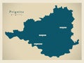 Modern Map - Prignitz county of Brandenburg DE Royalty Free Stock Photo