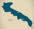 Modern Map - Puglia IT Italy