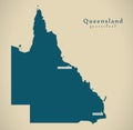 Modern Map - Queensland AU Royalty Free Stock Photo