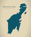 Modern Map - Quintana Roo Mexico MX