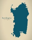 Modern Map - Sardegna IT Italy