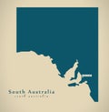 Modern Map - South Australia AU Royalty Free Stock Photo