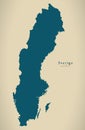 Modern Map - Sweden country silhouette SE