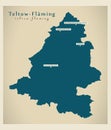 Modern Map - Teltow-Flaeming county of Brandenburg DE Royalty Free Stock Photo