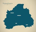 Modern Map - Transylvania Romania RO Royalty Free Stock Photo