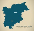 Modern Map - Trentino - Alto Adige IT Italy