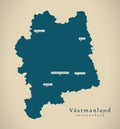 Modern Map - Vastmanland Sweden SE Royalty Free Stock Photo
