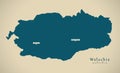 Modern Map - Walachia Romania RO