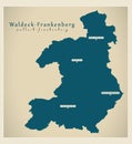 Modern Map - Waldeck-Frankenberg county of Hessen DE