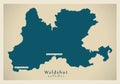Modern Map - Waldshut county of Baden Wuerttemberg DE Royalty Free Stock Photo