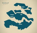 Modern Map - Zeeland NL