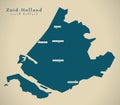 Modern Map - Zuid Holland NL