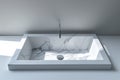 Modern Marble Bathroom Sink with Elegant Chrome Faucet in a Minimalist Setting Royalty Free Stock Photo