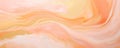 A modern marbling background characterized by beautiful peach fuzz paint swirls infused with delicate gold powder accents