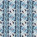 Indigo blue vertical broken stripes nautical seamless pattern. Modern marin line striped sailor print. Classic nantucket