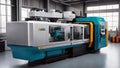 modern marvel: explore realistic design of plastics injection molding machine. ai generated