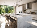 Modern Marvel of White Marble Kitchen Royalty Free Stock Photo