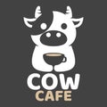 Modern mascot flat design simple minimalist cute cow logo icon design template vector with modern illustration concept style for Royalty Free Stock Photo