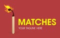 Modern Matches logo. Matchstick sign. Camping concept Royalty Free Stock Photo