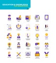 Modern material Flat design icons - Education and Knowledge Royalty Free Stock Photo