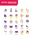 Modern material Flat design icons - Hotel Services Royalty Free Stock Photo