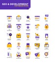 Modern material Flat design icons - Seo and Development Royalty Free Stock Photo