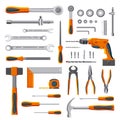 Modern mechanic DIY tools set Royalty Free Stock Photo