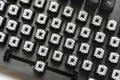 a modern mechanical keyboard switches, black and white keycaps on the desk Royalty Free Stock Photo