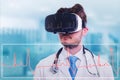 Modern medic with virtual reality goggles Royalty Free Stock Photo