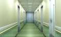 modern medical clinic bright blurred background corridor spacious modern medical facility hospital new 3d render Royalty Free Stock Photo