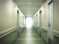 modern medical clinic bright blurred background corridor spacious modern medical facility hospital new 3d render Royalty Free Stock Photo