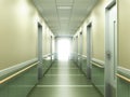 modern medical clinic bright blurred background corridor spacious modern medical facility hospital new 3d render Royalty Free Stock Photo