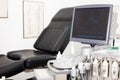 Modern medical equipment, medical ultrasound machine with probes in clinic Royalty Free Stock Photo