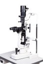 Modern medical equipment - ophthalmology operation surgical microscope isolated Royalty Free Stock Photo