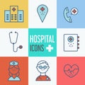 Modern medical icon set. illustrator.