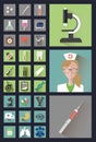 Modern medical icons in the style Flat