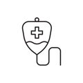 Modern medical line icon of blood bag or donation.