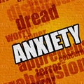 Modern medicine concept: Anxiety on Yellow Brickwall . Royalty Free Stock Photo