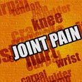 Modern medicine concept: Joint Pain on the Yellow Brick Wall .