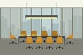 Modern meeting room interior in flat style.