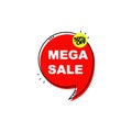 Modern mega sale bubble, great design for any purposes. Abstract sale banner. Sale banner design. Discount banner. Speech bubble.