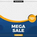Modern mega sale offer design template for social media promotion