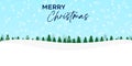 Modern Merry Christmas backdrop Illustration with trees and snow. Beautiful snow Christmas