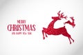 modern merry christmas background with reinder christmas red vector illustration