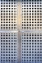 Modern metal doors. Perforated steel