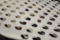 Modern metal grater as background, closeup view Royalty Free Stock Photo