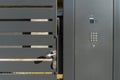 Modern Metal Security Gate with Digital Keypad Royalty Free Stock Photo